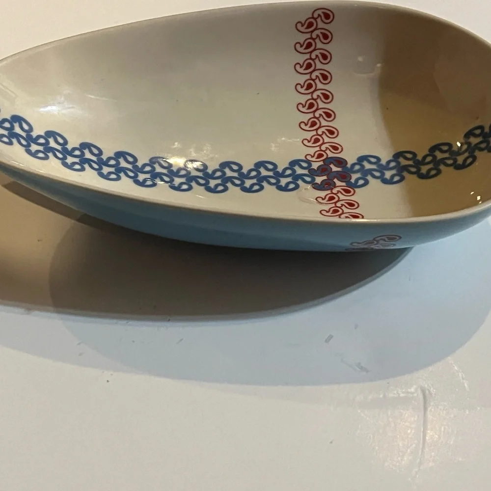 IKEA Blue and Red Ceramic Dish